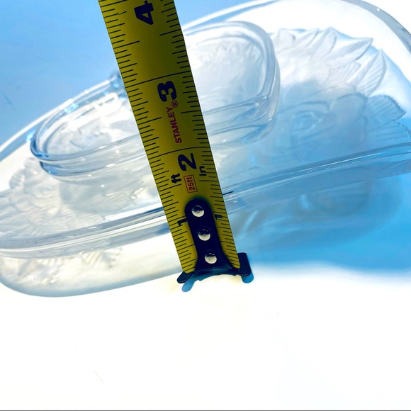 Studio Nova Winter Rose Big & Small Hearts Glass Dish Tray Frosted Vintage - Picture 14 of 14